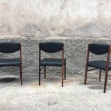 Series of 3 Scandinavian chairs from Chrobat S for Sax in Rio Rosewood