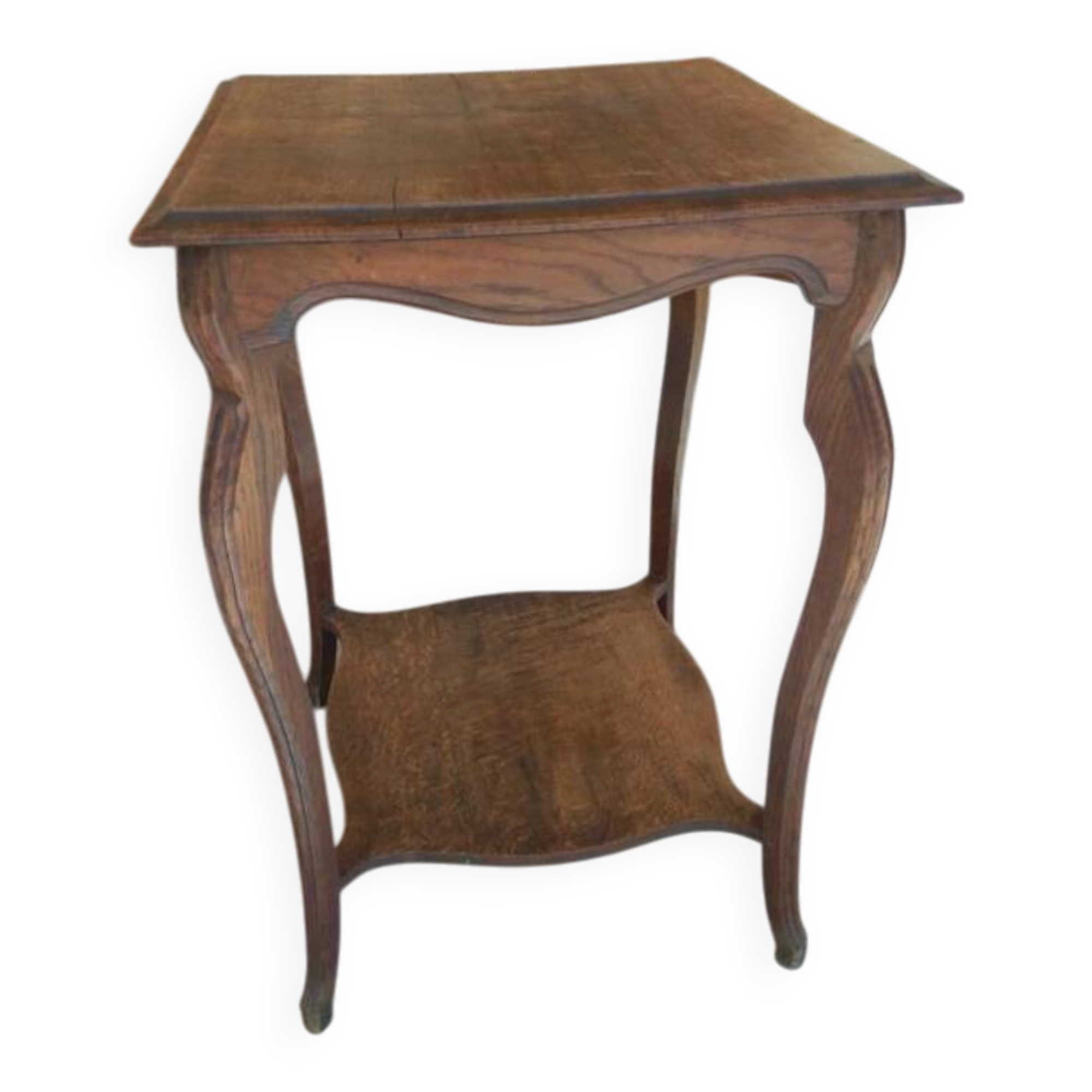 Low canapé side table, curved oak wood.