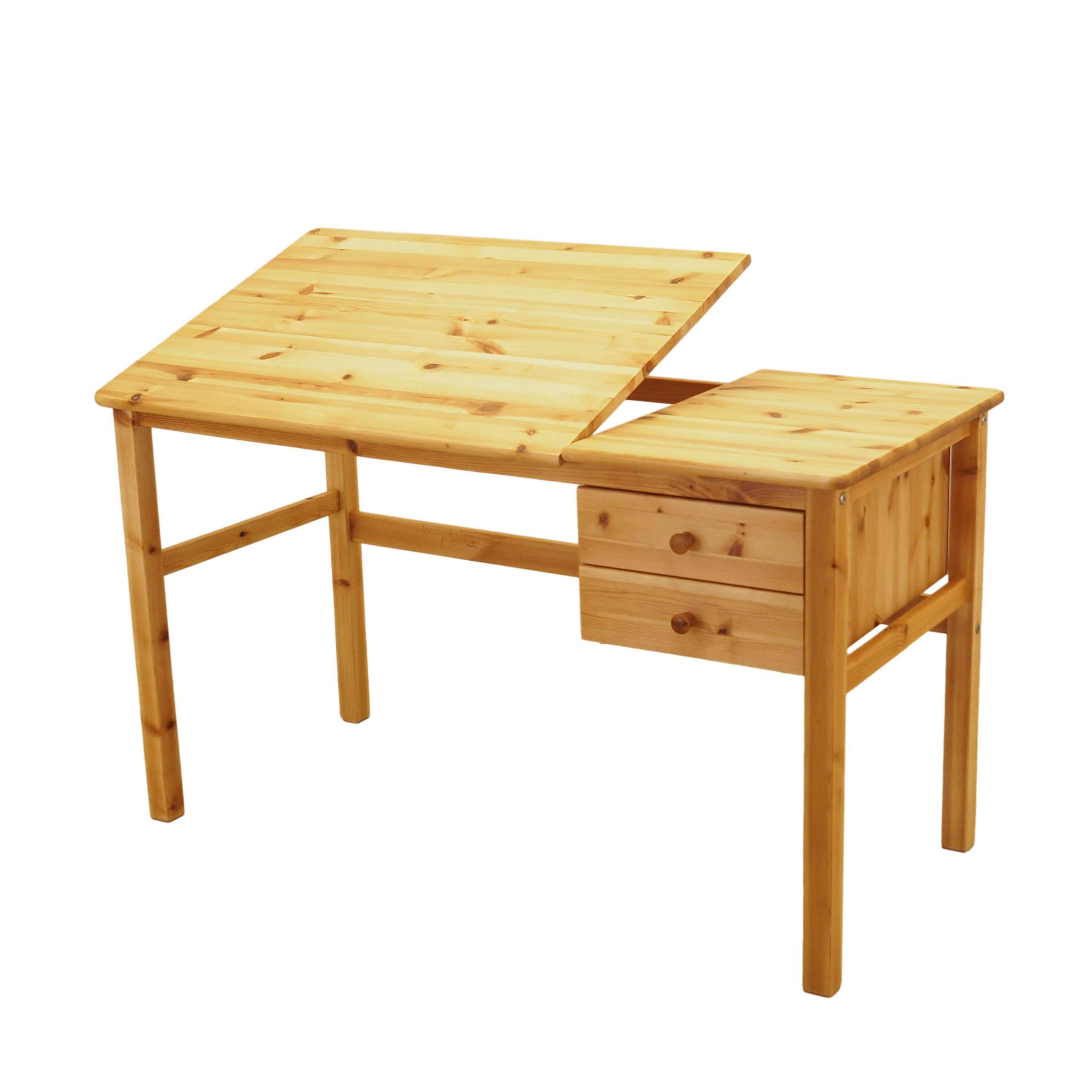 Bureau en pin danois avec plateau réglable, années 1990