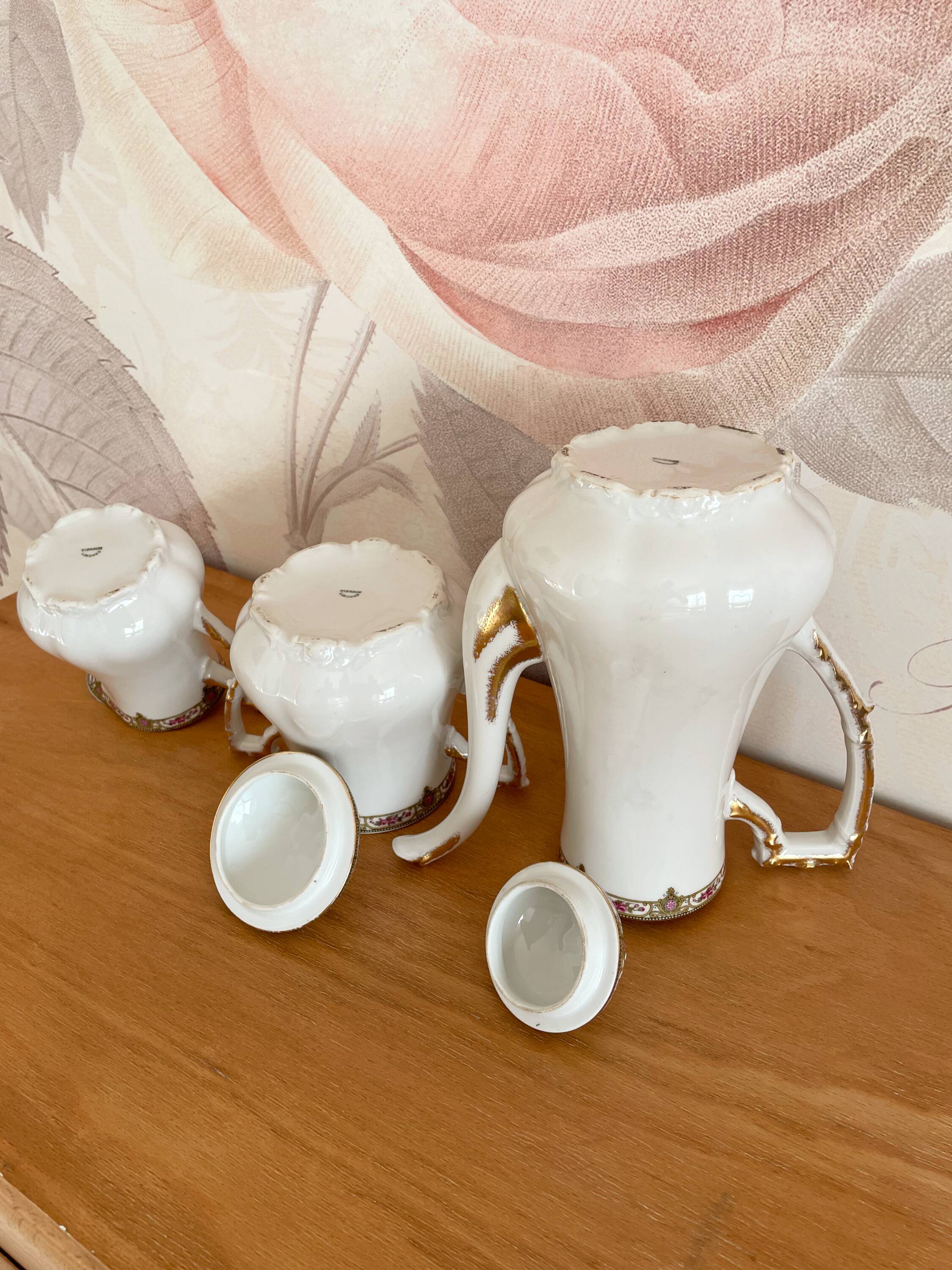 Coffee service in porcelain vignaud limoges - 1950
