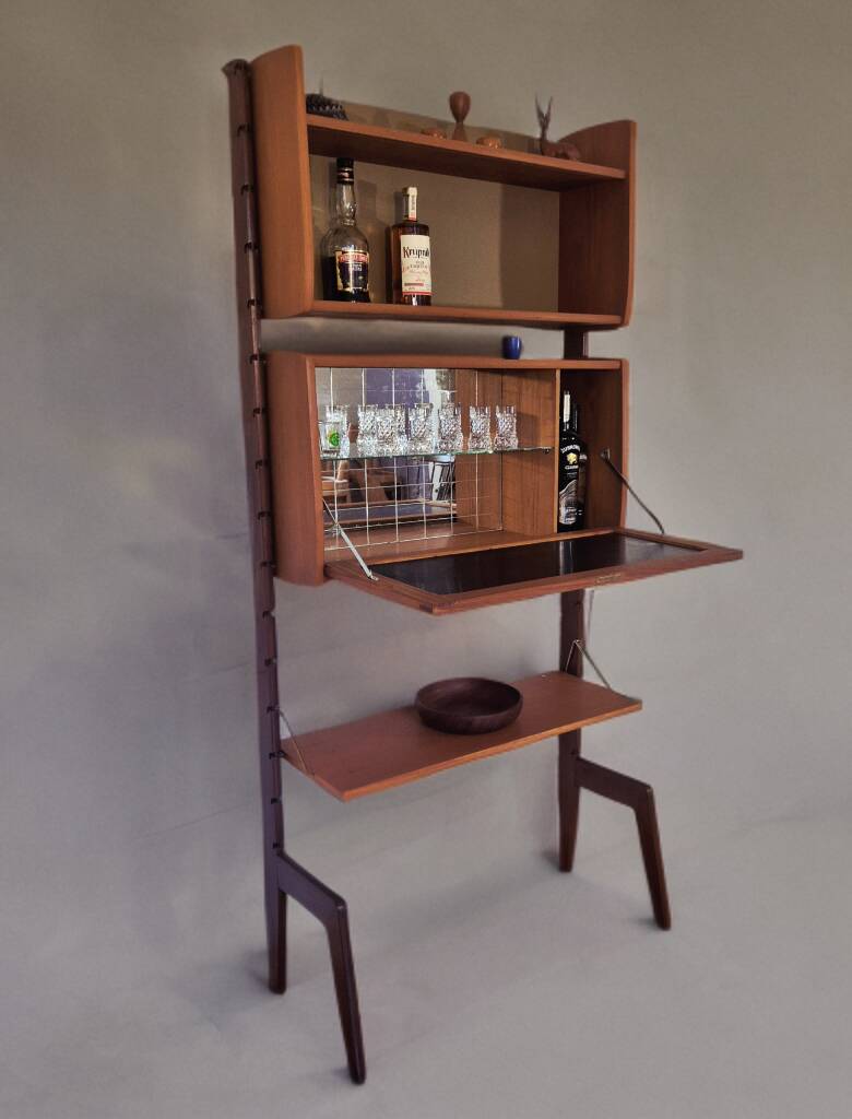 Teak bar cabinet Ergo, Vintage Scandinavian 1960s