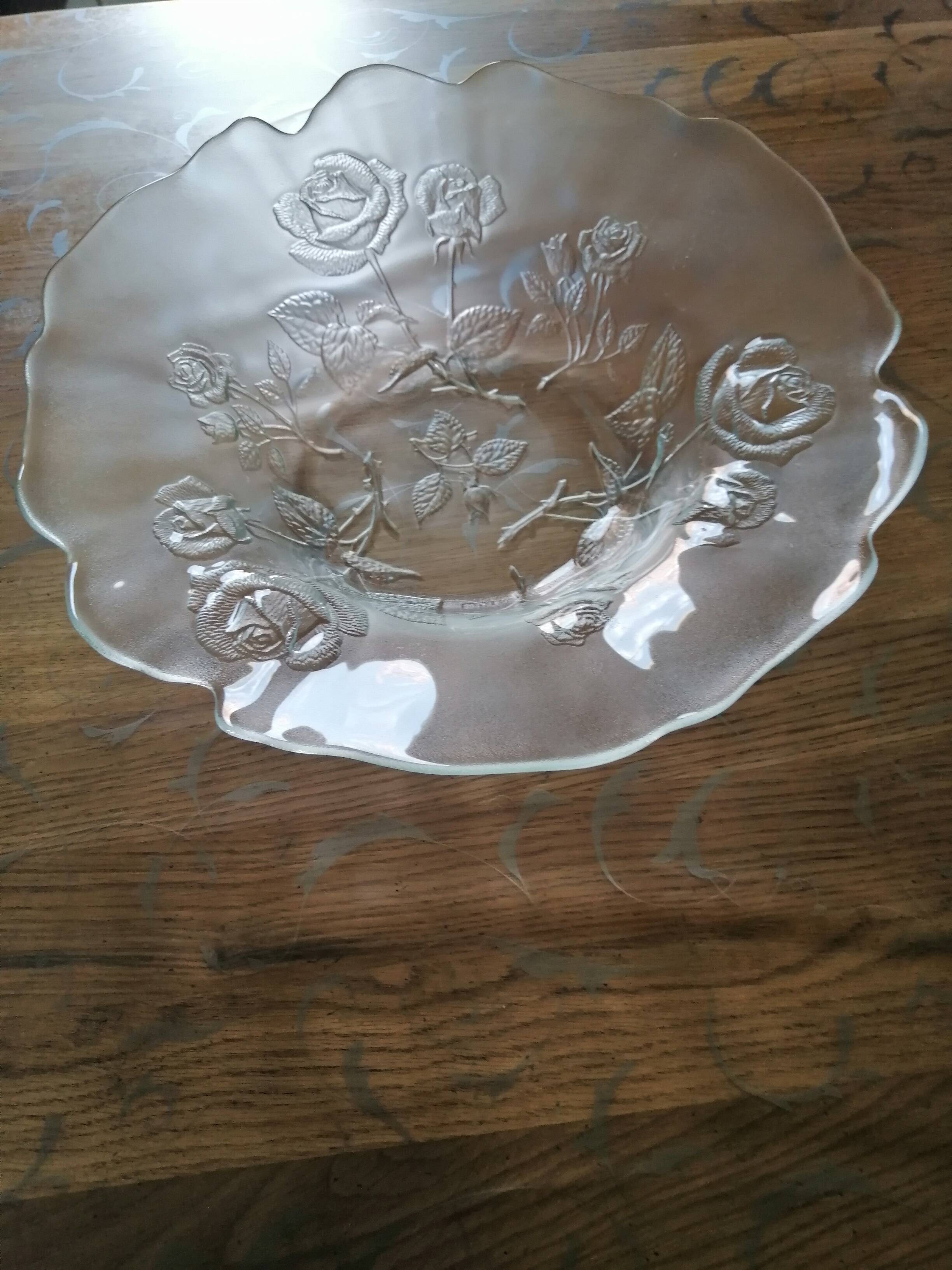 Vintage glass salad bowl
