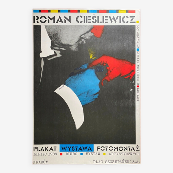 Affiche originale polonaise "Exposition Roman Cieslewicz" 1989