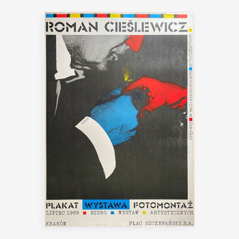 Original Polish poster "Roman Cieslewicz Exhibition" 1989