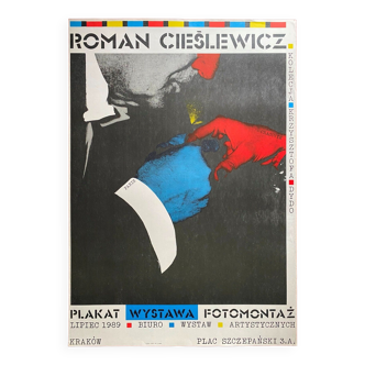 Affiche originale polonaise "Exposition Roman Cieslewicz" 1989