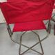 Lot 4 Renolux camping armchairs folding iron and red fabric