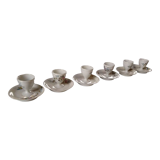 6 floral egg cups with their early 20th century porcelain bowl