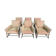 Suite de 6 fauteuils bergères bambou et velours beige