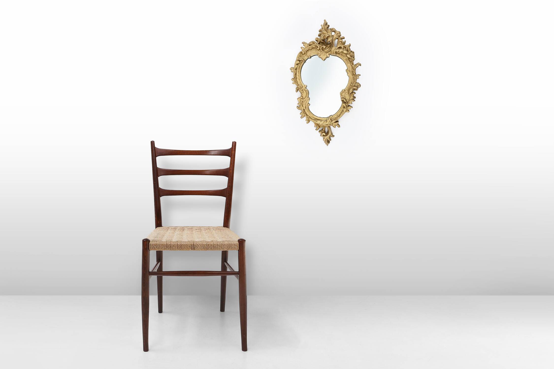 20th Century Belgium gold framed mirror in Louis XV style