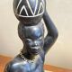 Pied de lampe plâtre femme africaine signé Pagliani