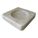 Vintage Italian hard stone white marble empty pocket