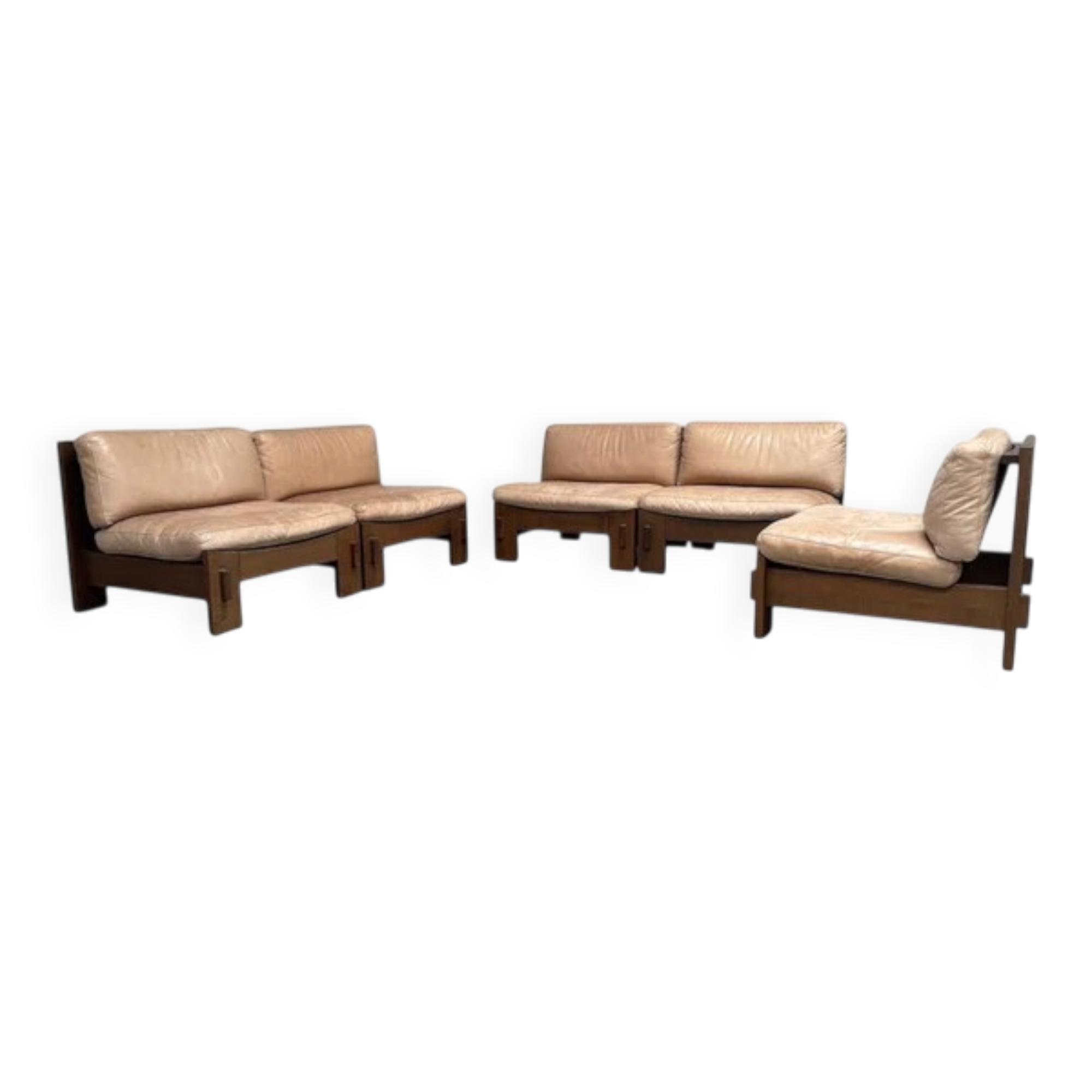 Mid-century brutalist lounge group, 1970s