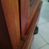 Mahogany column showcase, 1 glass door, 1 drawer, 5 wooden shelves