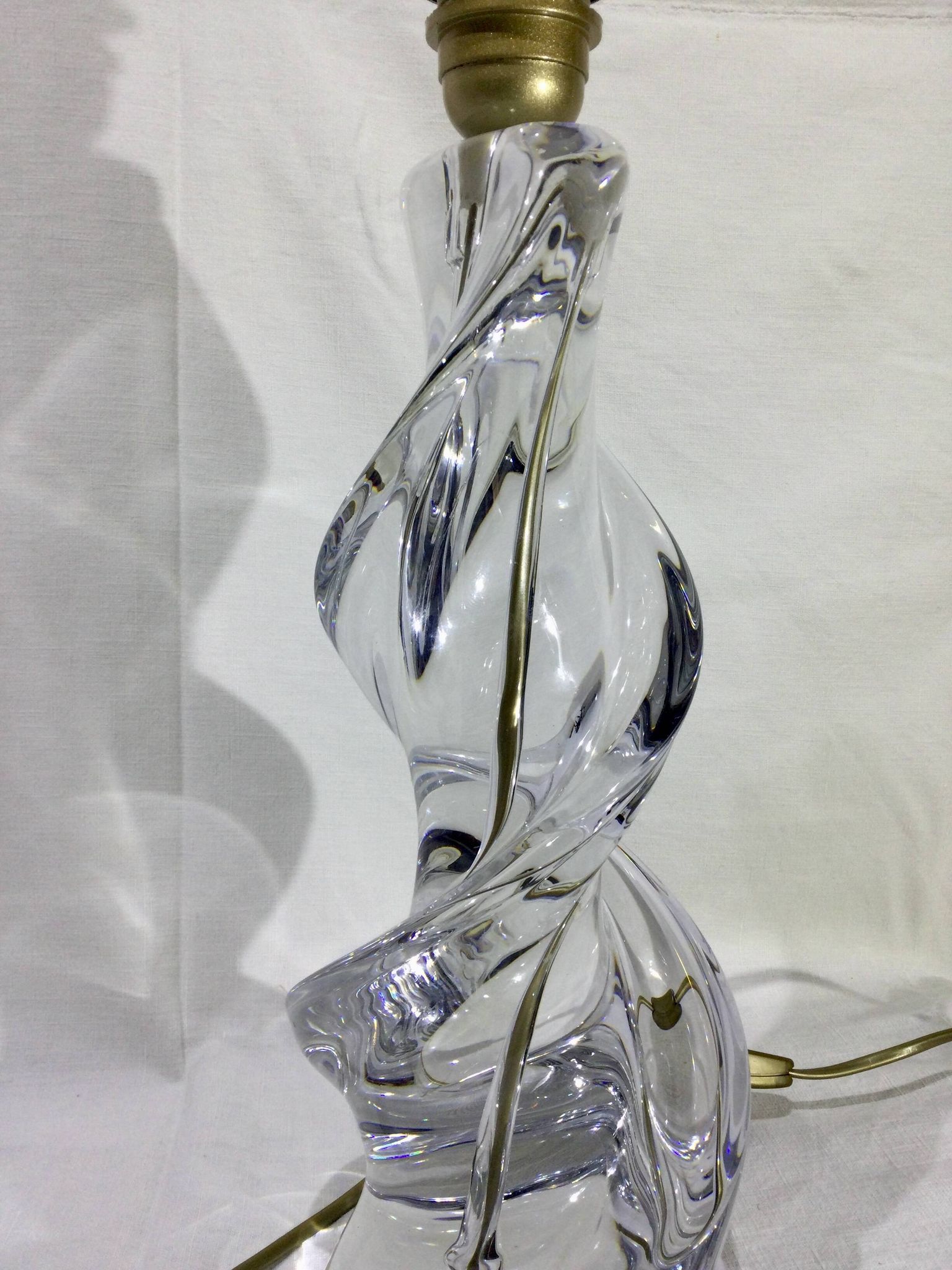 Pied de lampe en cristal de Sèvres