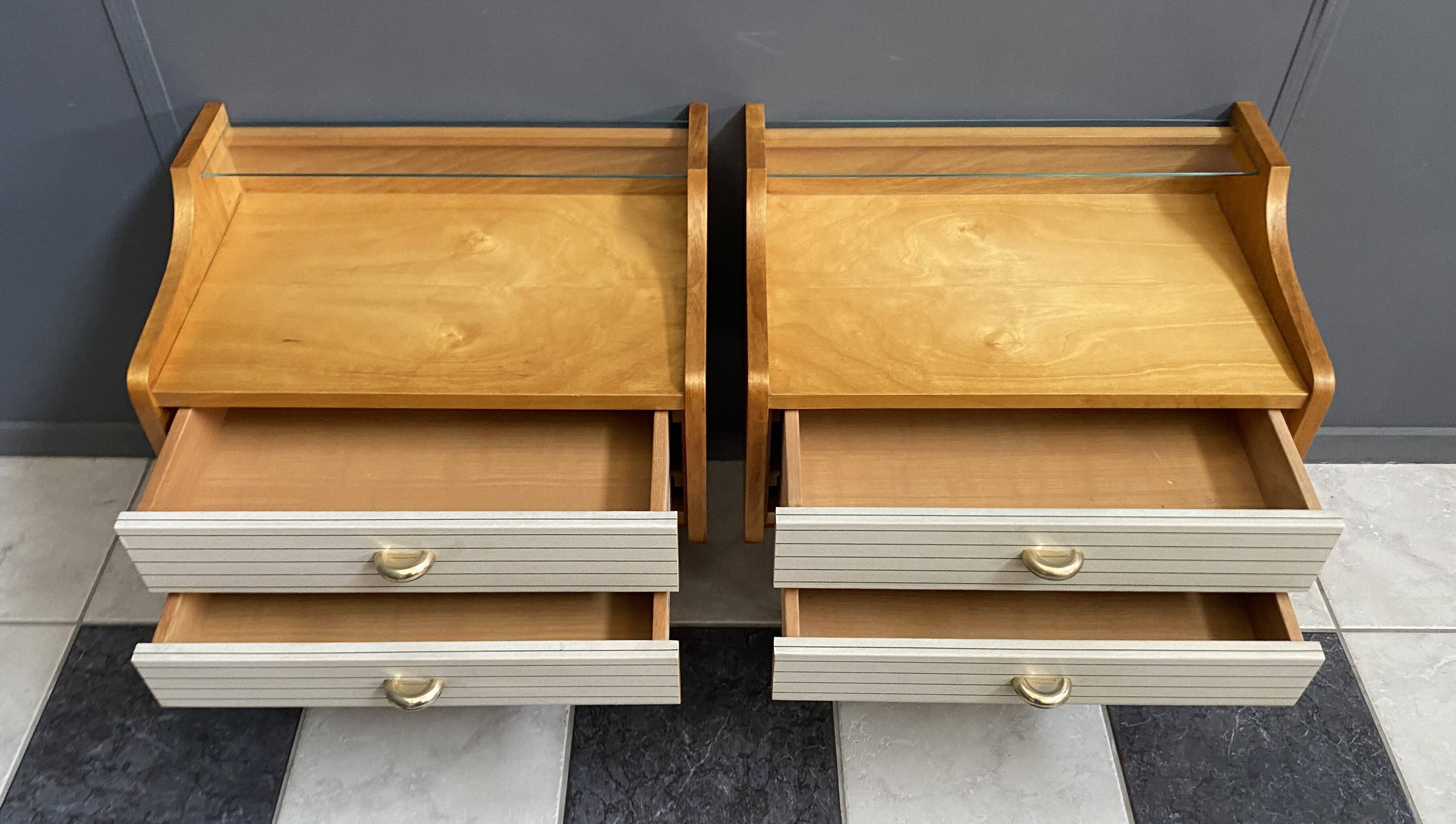 Set of 2 1960s bedside tables