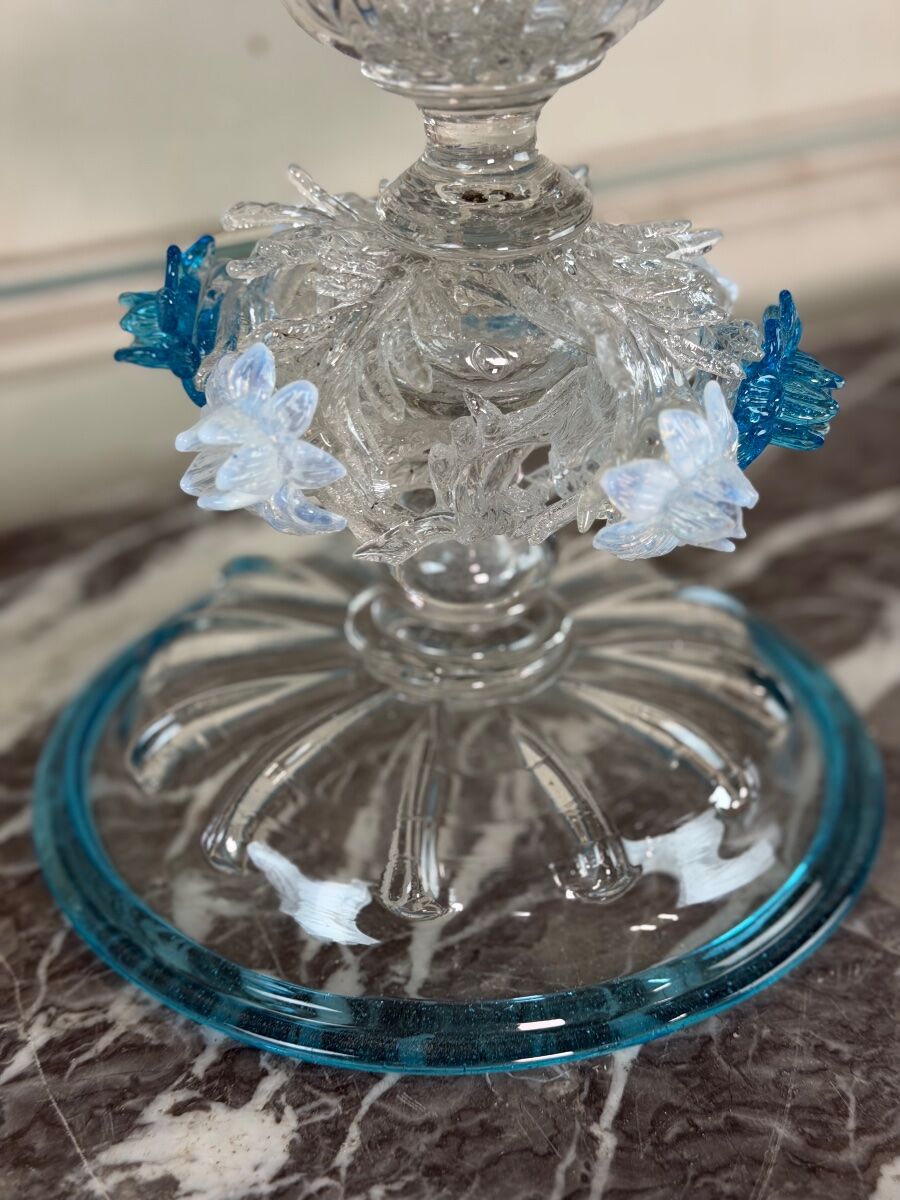 Venetian candlestick made of Murano glass, circa 1880