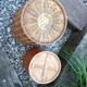 Pair of braided bamboo pot cover / vintage 60s-70s