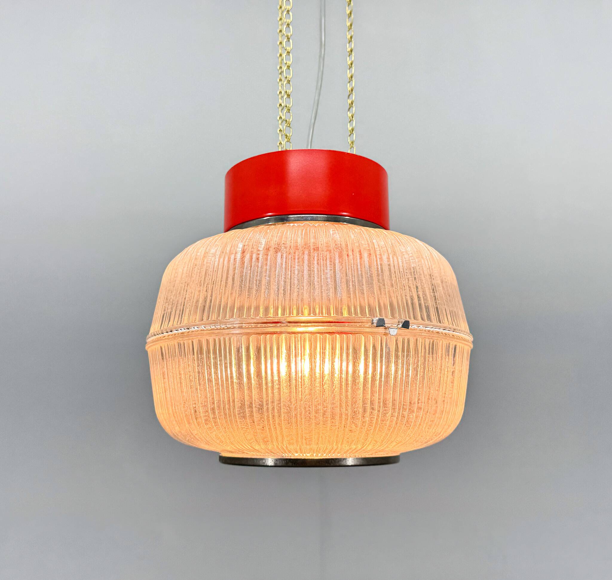 1960's Glass & Metal Pendant, Czechoslovakia