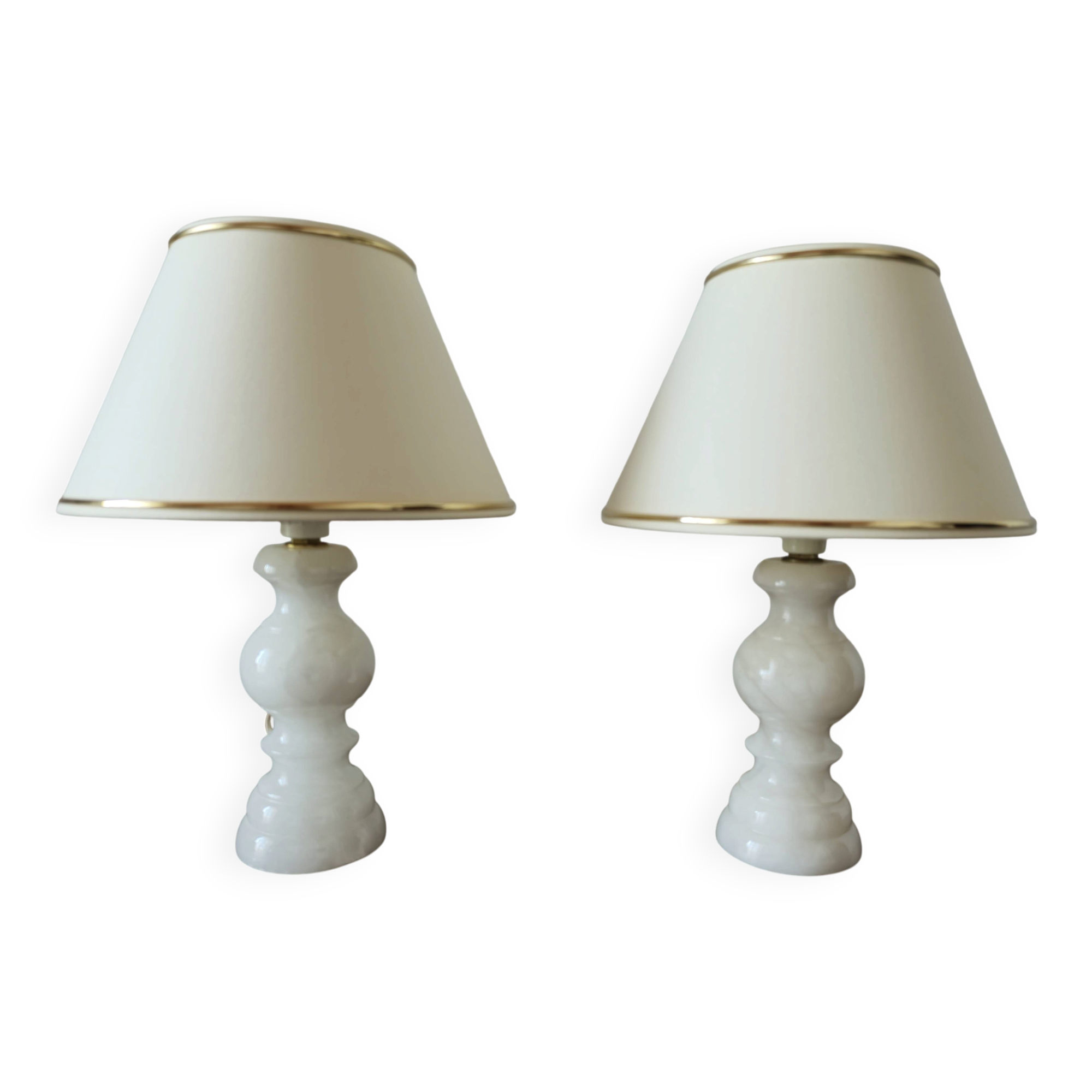 Pair of vintage alabaster lamps
