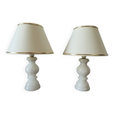 Paire de lampes vintage en albâtre