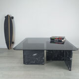 Coffee table design 80s vintage marble glass