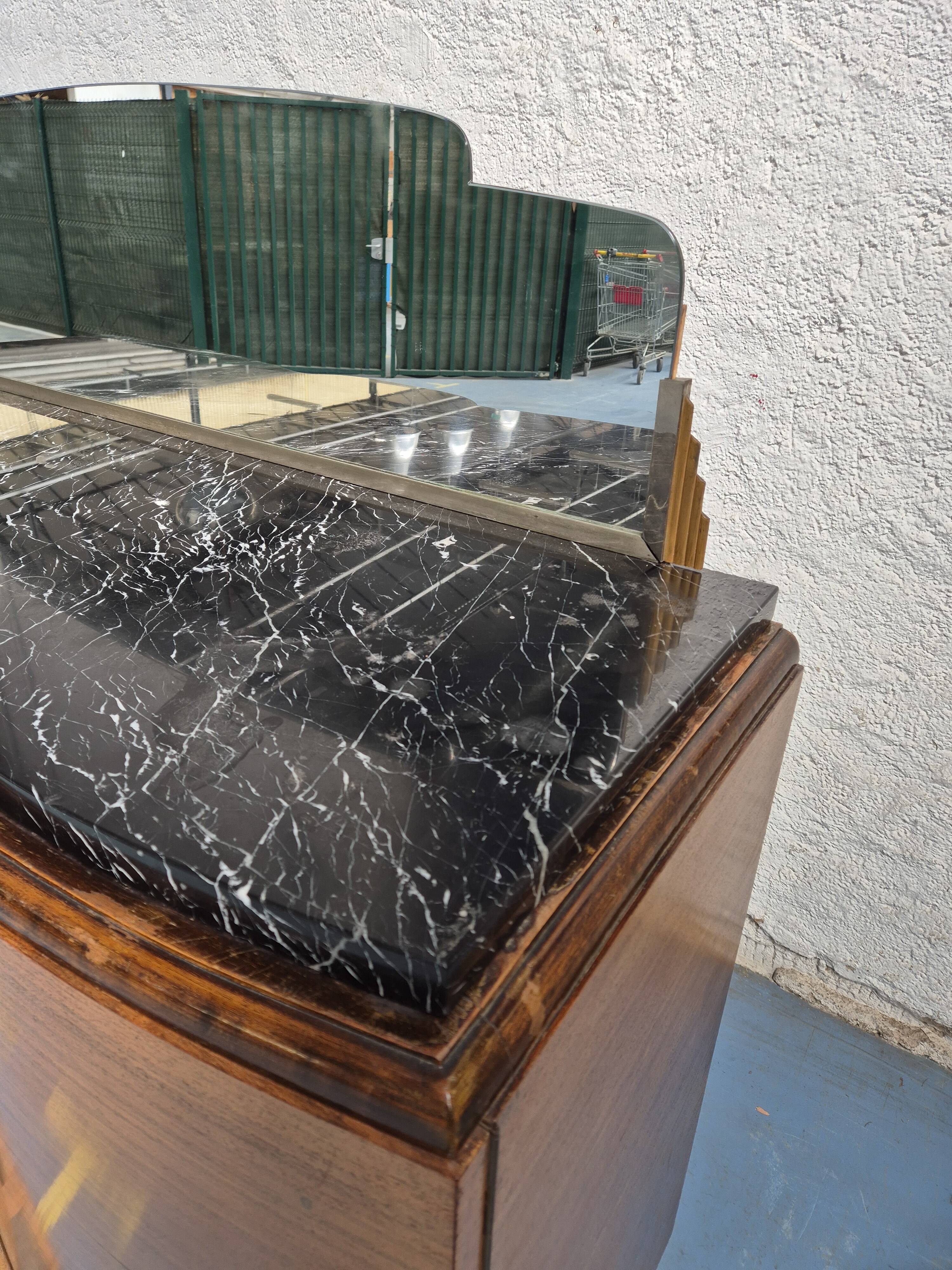 Marble top sideboard with mirror
