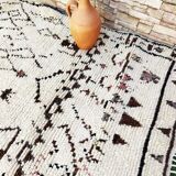 Tapis tribal marocain en laine berbère 262 x 117cm