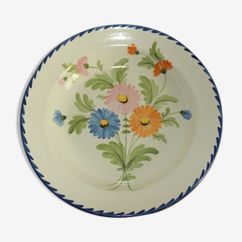 Flat hollow earthenware of Saint Clement hand painted