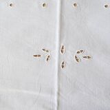 nappe ancienne rectangulaire blanche broderie richelieu
