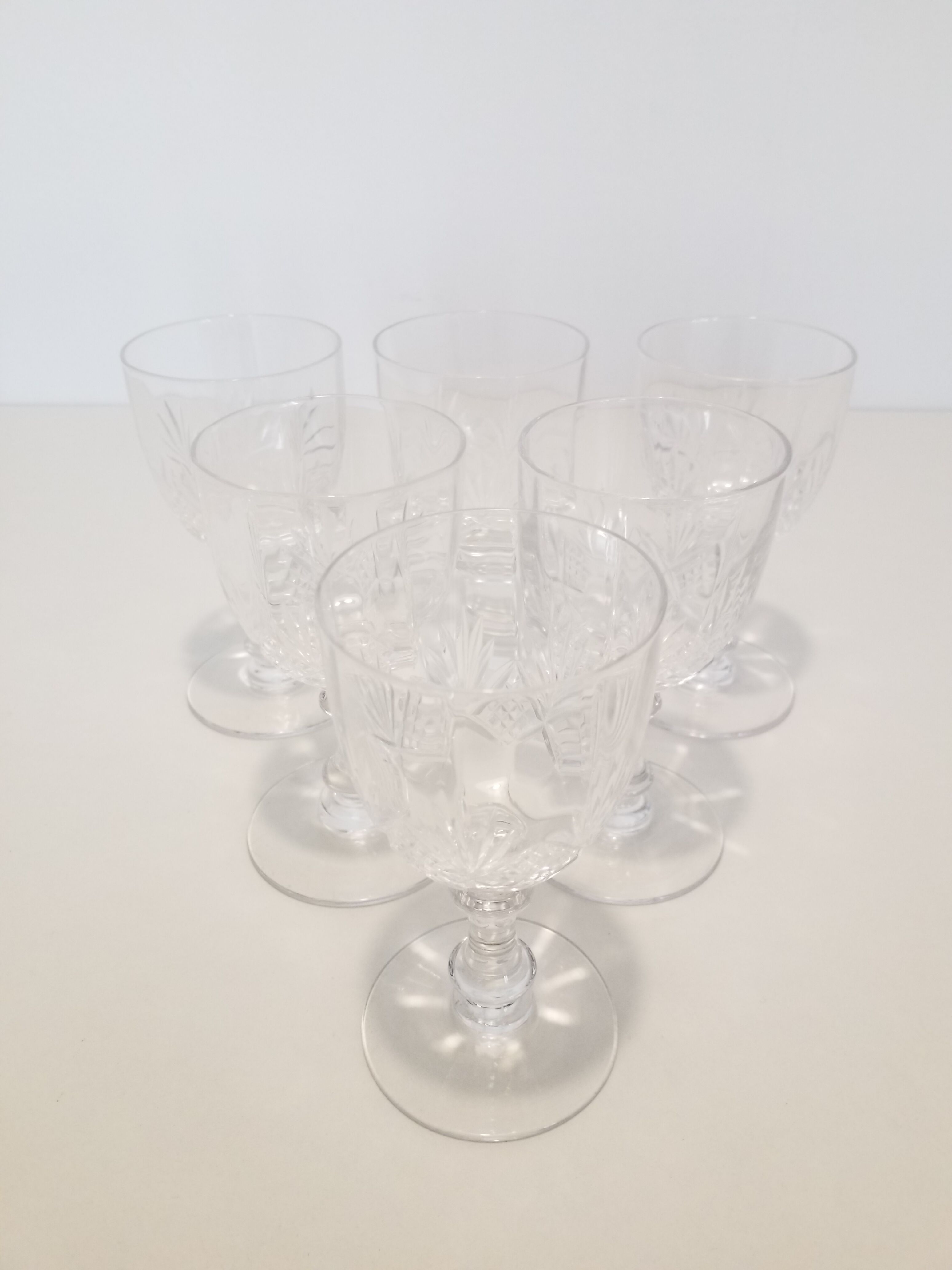 6 baccarat crystal port glasses, circa 1910.