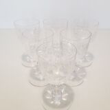 6 baccarat crystal port glasses, circa 1910.