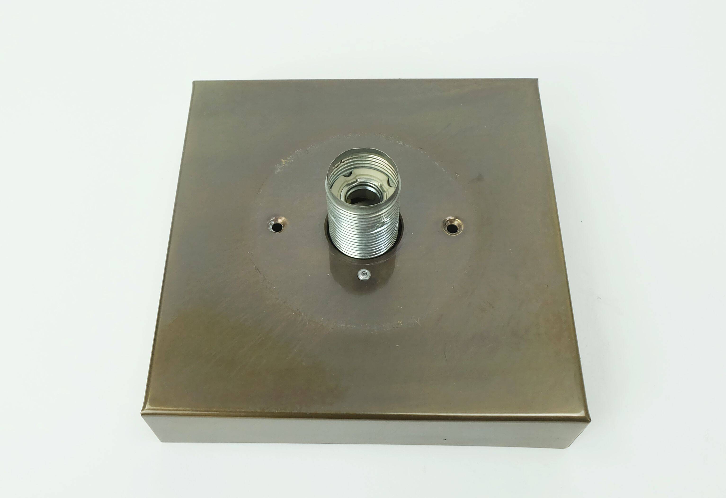1960s 70s space age sconce by cosack-leuchten metal and thick glass