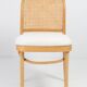 Rattan chair, off-white boucle and Thonet wood, 1960s
