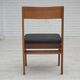 1970s, Danish design, set of 3 church chairs, leather, oak wood.
