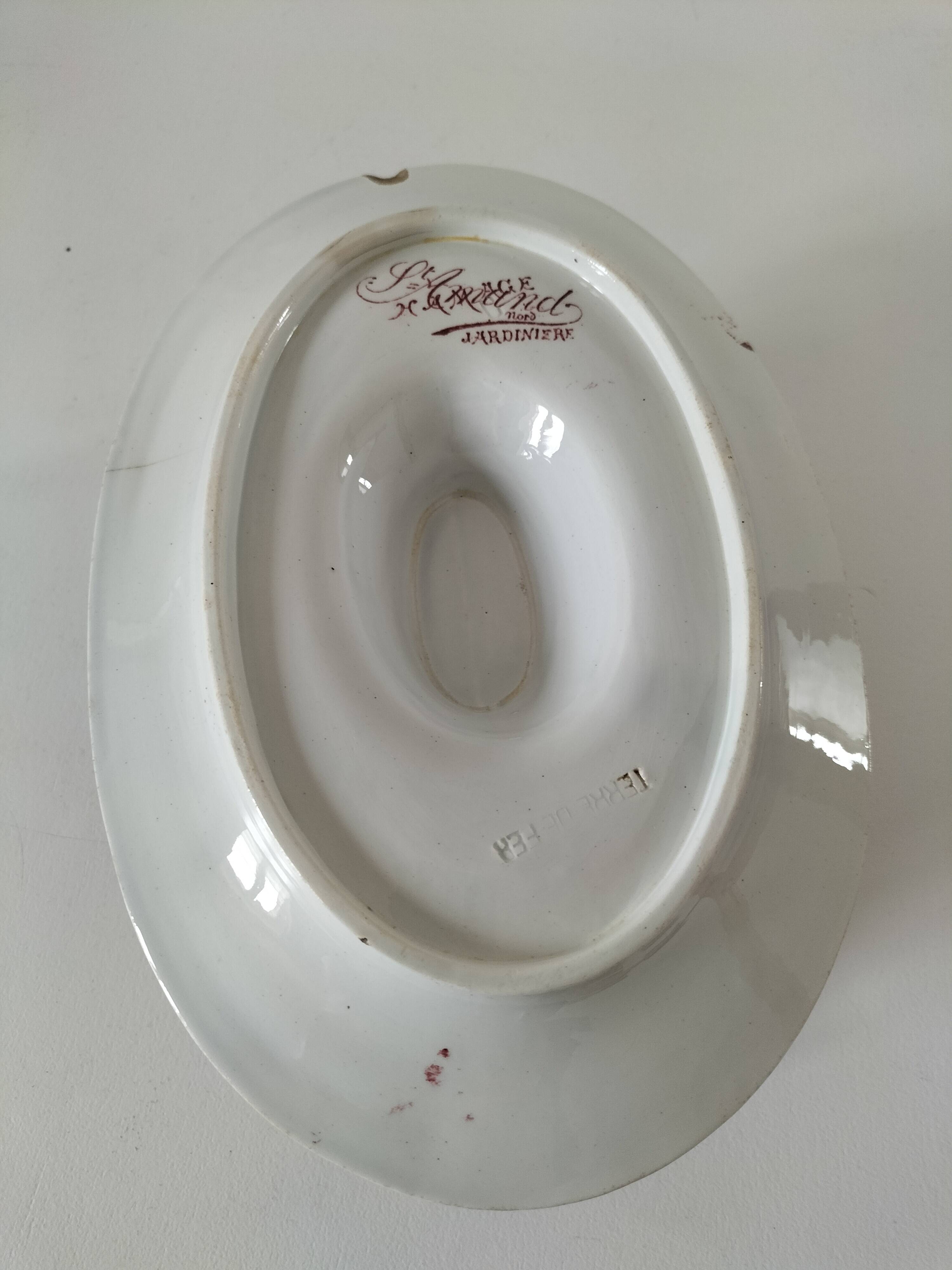 Rare old vegetable dish – Saint-Amand Hamage – English red ironstone