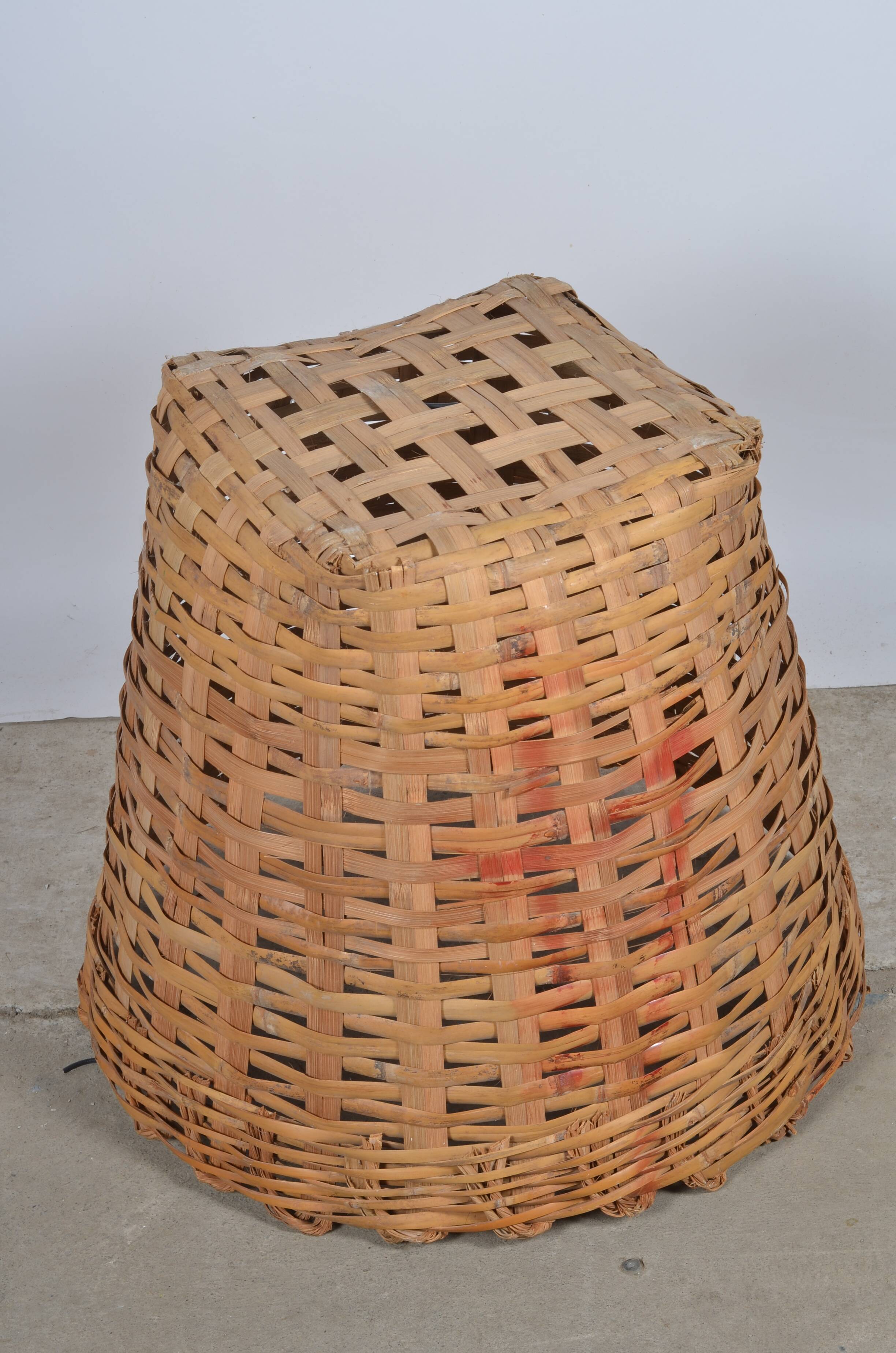 Woven bamboo basket