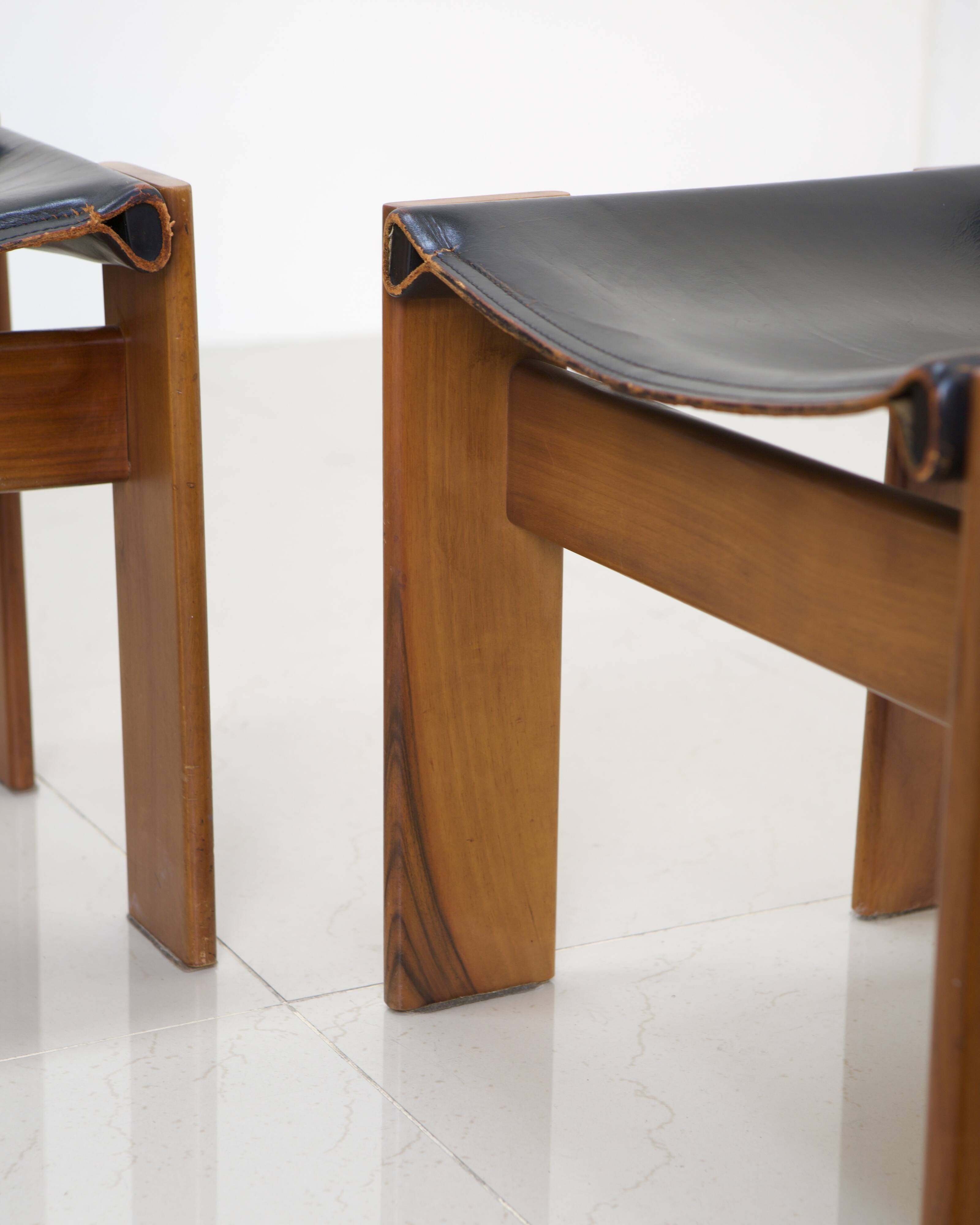 Set of 6 "Monk" Chairs by Afra & Tobia Scarpa for Molteni 70's