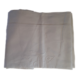Drap en coton avec jours et monogramme brodé main.