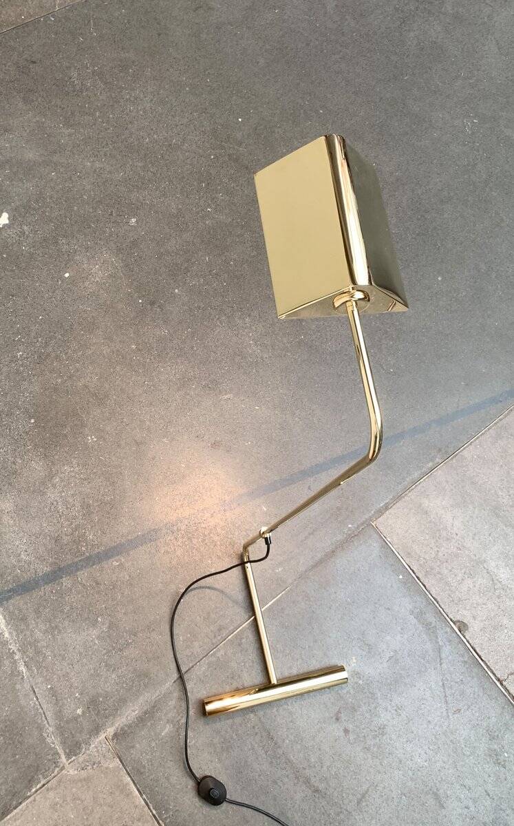 Mid-century floor lamp with counterweight in brass, 1960s