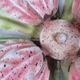 Vintage ceiling light in hand-painted floral metal – Florentine sheet metal