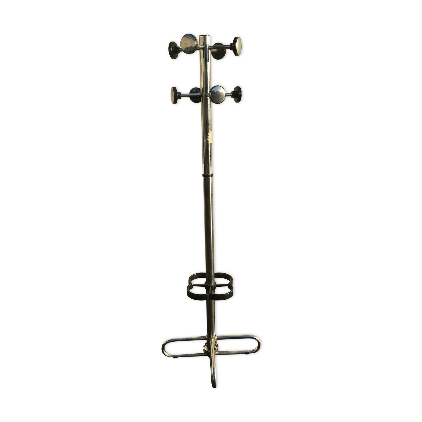 Chrome administrative coat rack