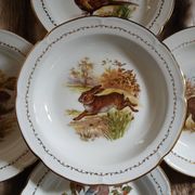 5 antique deep plates in porcelain