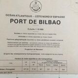 Old nautical map of Bilbao Spain