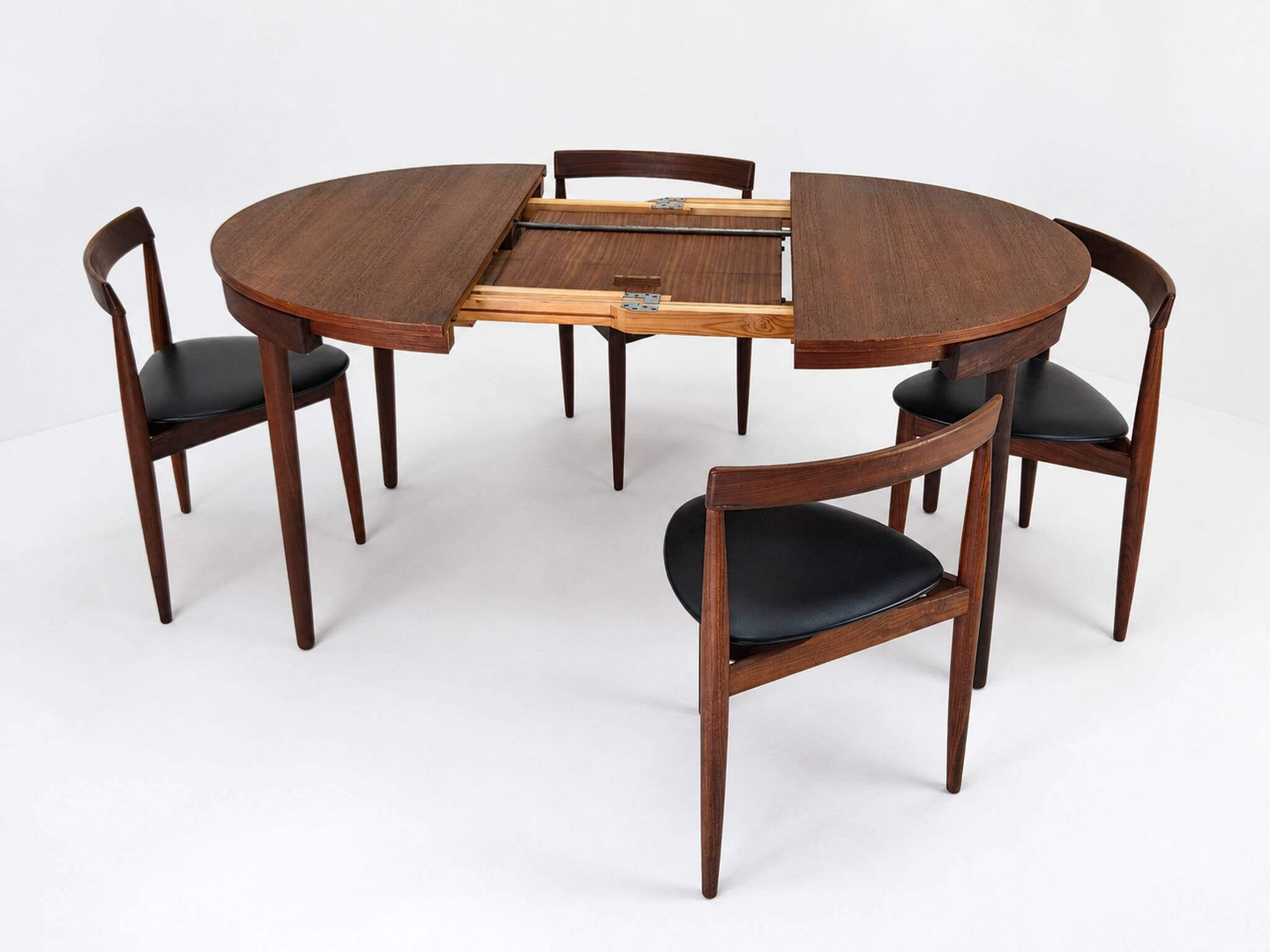 Roundette Teak Extendable Dining Set by Hans Olsen for Frem Røjle