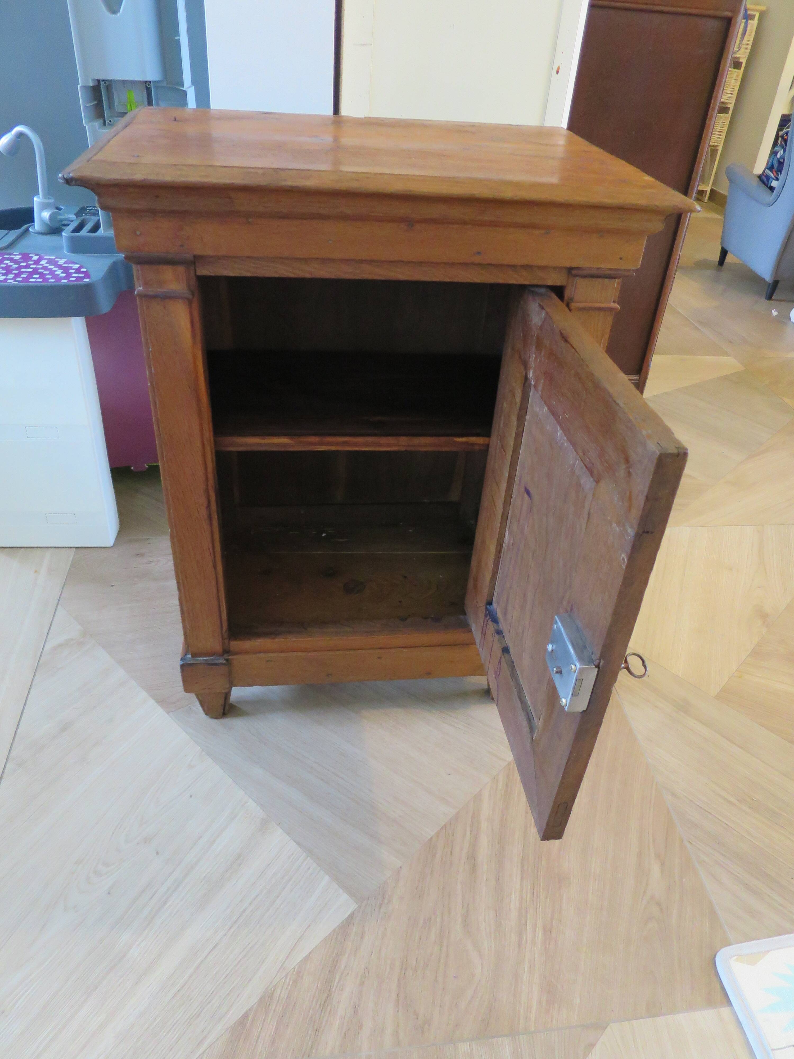 Jam cupboard - small sideboard - light oak stain - Directoire style