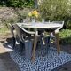 White oval table solid wood base