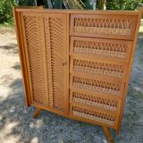 Wardrobe, vintage rattan wardrobe