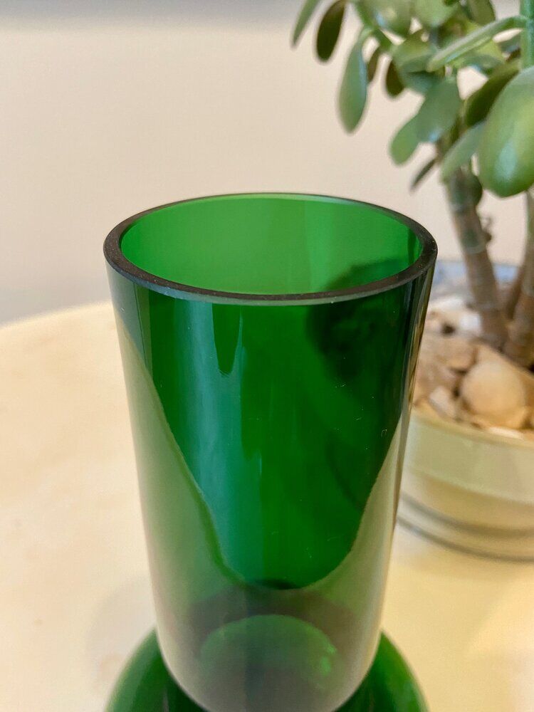 Green glass vase