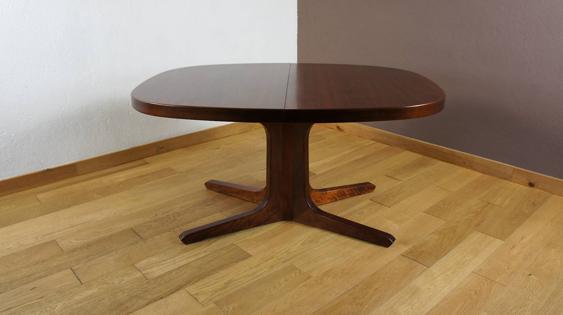 Table Ovale & Pied Central Vintage Année 1960 / 1970