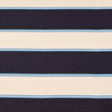 6 chaises en tissu rayé et bois de hêtre foncé